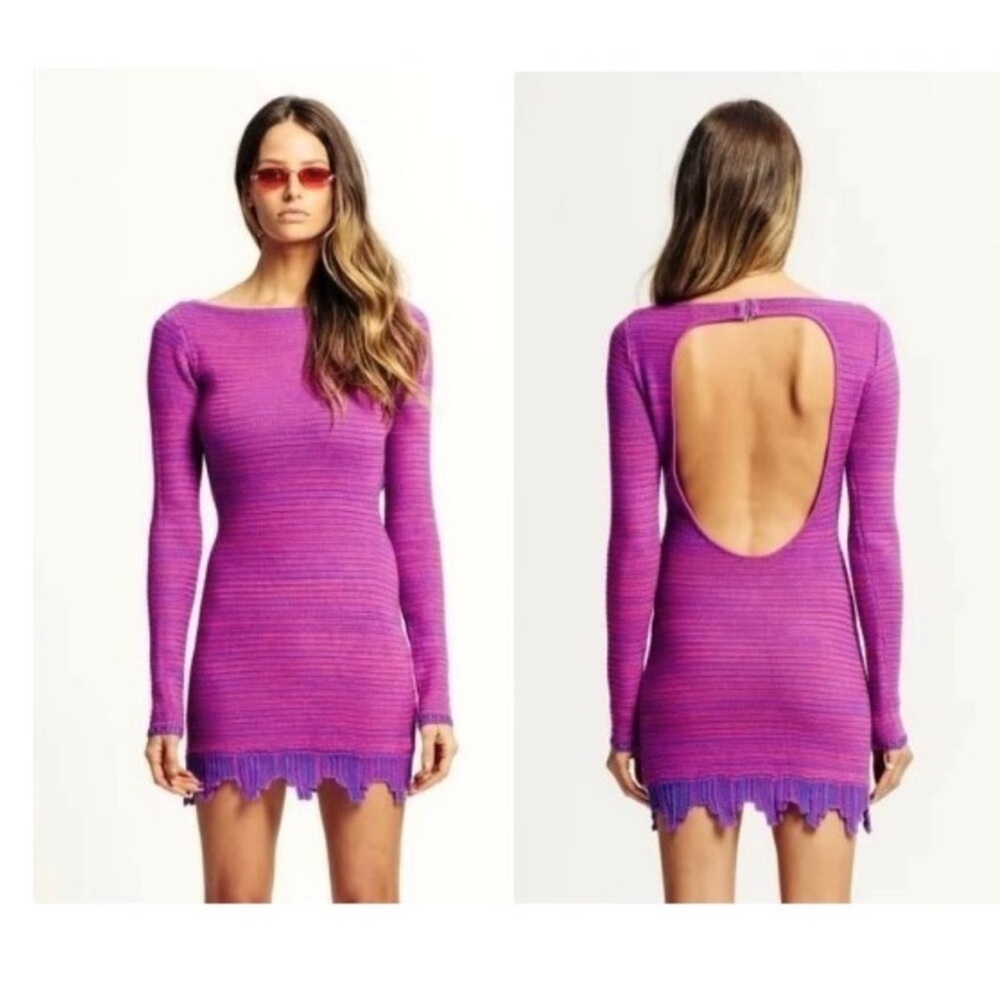 Magenta Purple Woven TORN by Ronny Kobo - Erin Dress - Large NWT - Picture 13 of 13